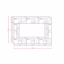 Meublorama FH-C28-28-HG-W-2-1A+4-KLIPEX-RGB*9C/117KG armadio soggiorno - Vista aggiuntiva 5
