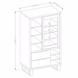 Meublorama DS-HA-HALLE-24N0HK13-*3C/151KG credenza per soggiorno 1 porta/porte - Vista aggiuntiva 3