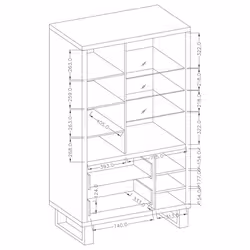 Meublorama DS-HA-HALLE-24N0HK13-*3C/151KG credenza per soggiorno 1 porta/porte - Vista aggiuntiva 4