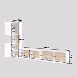 Meublorama DL-HA-AVA-249NLM05-40*2C/52KG credenza per soggiorno 2 porta/porte - Vista aggiuntiva 3