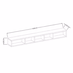 Meublorama HA-TOLEDO-24JKDW02*1C/13KG scaffale MDF Grigio - Vista aggiuntiva 3