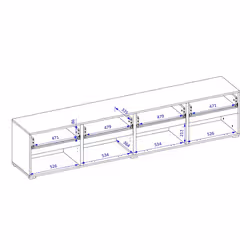 Meublorama HA-CROSS-24GWMY40*2C/59KG supporto TV e sistema audio 4 cassetto/cassetti - Vista aggiuntiva 5