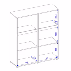 Meublorama HA-CROSS-24GWMY76*2C/63KG credenza per soggiorno 4 porta/porte - Vista aggiuntiva 5