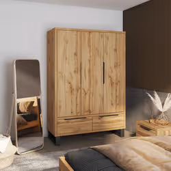 Meublorama HA-HALLE-24N0NG19*5C/188KG armadio/guardaroba per camera da letto 4 ripiani 3 porta/porte - Vista aggiuntiva 2
