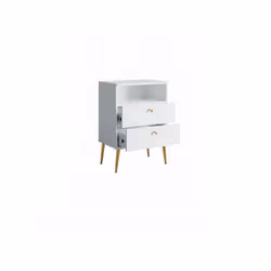 Meublorama MK-HIGH-HH-U11400/U11400-22-B*1C/16KG comodino 2 cassetto/cassetti Bianco - Vista aggiuntiva 3