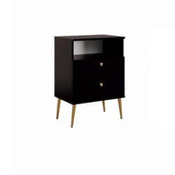 Meublorama MK-HIGH-HH-U12001/U12001-22-B*1C/16KG comodino 2 cassetto/cassetti Nero