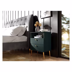 Meublorama MK-HIGH-HH-U19008/U19008-22-B*1C/16KG comodino 2 cassetto/cassetti Verde - Vista aggiuntiva 2
