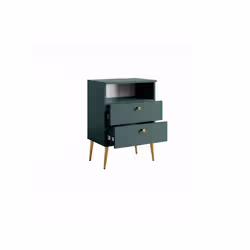 Meublorama MK-HIGH-HH-U19008/U19008-22-B*1C/16KG comodino 2 cassetto/cassetti Verde - Vista aggiuntiva 3