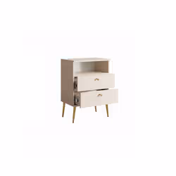Meublorama MK-HIGH-HH-U15086/U15086-22-B*1C/16KG comodino 2 cassetto/cassetti Beige - Vista aggiuntiva 3