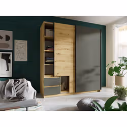 Meublorama MK-URIEL-U1-R20315/U12257-11-B*4C/146KG armadio/guardaroba per camera da letto 5 ripiani 2 porta/porte - Vista aggiuntiva 2