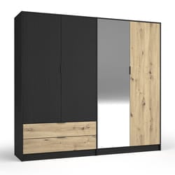 Meublorama MK-UPSALA-UL-U12007/R20315-12II-B*5C/166KG armadio/guardaroba per camera da letto 3 ripiani 4 porta/porte