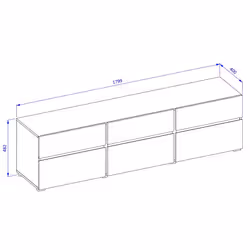 Meublorama HA-CROSS-24CWMY41*1C/48KG supporto TV e sistema audio 3 cassetto/cassetti - Vista aggiuntiva 5