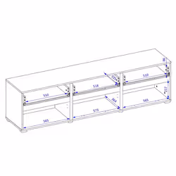 Meublorama HA-CROSS-24N6MY41*1C/48KG supporto TV e sistema audio 3 cassetto/cassetti - Vista aggiuntiva 6