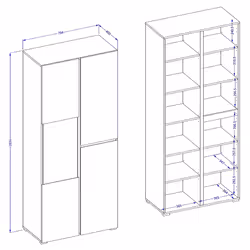 Meublorama HA-CROSS-249WMY12*2C/72KG credenza per soggiorno 2 porta/porte - Vista aggiuntiva 5