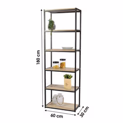 Meublorama FD-151064*1C/20KG scaffale MDF, Metallo Nero - Vista aggiuntiva 2
