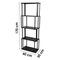 Meublorama FD-151385*1C/22KG scaffale MDF, Metallo Nero