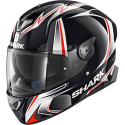 Shark Skwal 2 Replica Sykes Casco bianco LED, nero-bianco-rosso, dimensione XS per uomo