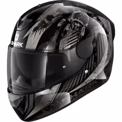 Shark D-SKWAL 2 Atraxx Casco, nero-argento, dimensione XS per uomo