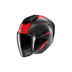 Shark RS Jet Carbon Skin Casco Jet, nero-rosso, dimensione XL per uomo