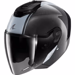 Shark RS Jet Carbon Skin Casco Jet, nero-grigio, dimensione S per uomo