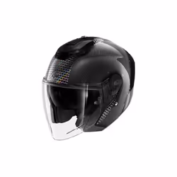 Shark RS Jet Carbon Ikonik Casco Jet, nero-argento, dimensione S per uomo