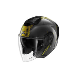 Shark RS Jet Carbon Ikonik Casco Jet, nero-oro, dimensione L per uomo
