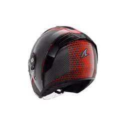 Shark RS Jet Carbon Ikonik Casco Jet, nero-rosso, dimensione M per uomo