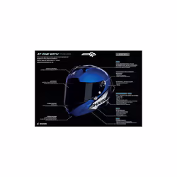 Shark Aeron GP Blank SP Casco, nero-bianco, dimensione L per uomo