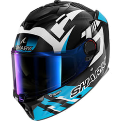 Shark Spartan GT Pro Carbon Zarco Track Racer Casco, bianco-carbone-blu, dimensione L per uomo