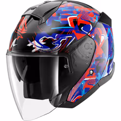 Shark Skwal Jet Pranz Casco Jet, nero-carbone-rosso-blu, dimensione XL per uomo