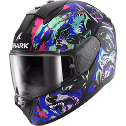 Shark Ridill 2 Racing Beast Casco, nero-rosa-verde-blu, dimensione S per uomo