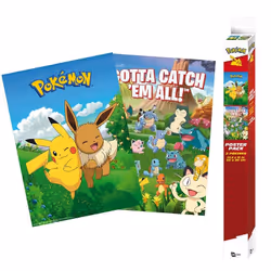 ABYstyle GBYDCO084, 2 pz, 170 g/m², Pokemon, Rettangolare, Bambino/Bambina, Multicolore