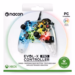 NACON EVOL-X Pro Light Trasparente USB Gamepad PC, Xbox One, Xbox Series S, Xbox Series X
