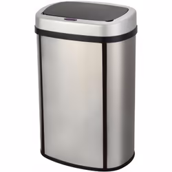 Pattumiera da cucina automatica rettangolare con cerchio Capacità 58L modello MAJESTIC SILVERY in acciaio inox Finitura inox  ...