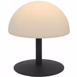 LAMPADA DA TAVOLO A LED: Neptune Rock è una lampada da tavolo a LED senza fili con base in acciaio grigio e base a LED bianco ...