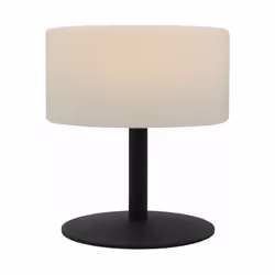 LAMPADA DA TAVOLO A LED: Atlas Rock è una lampada da tavolo a LED senza fili con base in acciaio grigio e base a LED bianco c ...