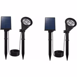 SPOTLIGHT SOLARI A LED: 2x Spiky Away W34 è un set di 2 faretti solari a LED bianchi freddi con un'autonomia fino a 12 ore. D ...