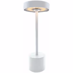 LAMPADA DA TAVOLO A LED: ROBY WHITE è una lampada da tavolo a LED senza fili con base a LED bianco caldo a intensità variabil ...