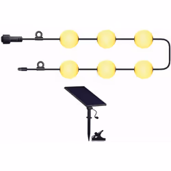 STRINGA DI LUCI SOLARI LED: Bolly Light Solar è una guirlanda luminosa per esterni, dotata di 6 sfere a forma di lampadina, c ...