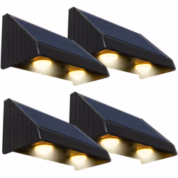 LAMPIONI SOLARI DA PARETE: 4x KYLA è un set di 4 lampade da parete a LED bianco caldo che può essere fissato su un muro per i ...