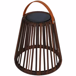 LANTERNA SOLARE LED: EVANIA è una lanterna solare effetto rattan. È dotata di una base LED solare ricaricabile SUNNY ROUND ch ...