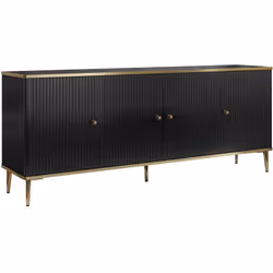 Caratteristiche Colore: Nero Materiale: MDF, Truciolato Materiale (Base): Acciaio Finitura: Opaco, Melaminico 4 n porte Siste ...