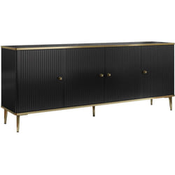 Credenza con 4 ante in mdf e Acciaio Nero e Dorato - sinead di Pascal Morabito