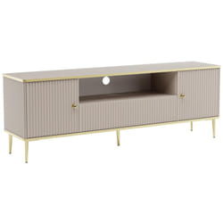 Pascal Morabito - Mobile tv con 2 ante, 1 cassetto e 1 nicchia in mdf e Acciaio Beige e Dorato - sinead di
