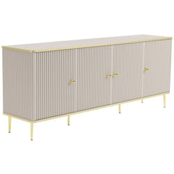 Credenza con 4 ante in MDF e Acciaio Beige e Dorato - SINEAD di Pascal MORABITO