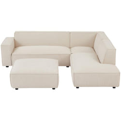 Pascal Morabito - Divano e pouf in Velluto a coste Beige - Angolo a destra - borore