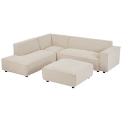 Pascal Morabito - Divano e pouf in Velluto a coste Beige - Angolo a sinistra - borore