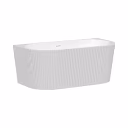 Vente-unique ZELINA Free-standing bathtub 250 L Ovale Acrilico Bianco - Vista aggiuntiva 3