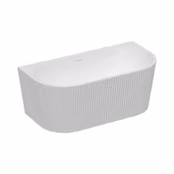 Vente-unique ZELINA Free-standing bathtub 250 L Ovale Acrilico Bianco - Vista aggiuntiva 4