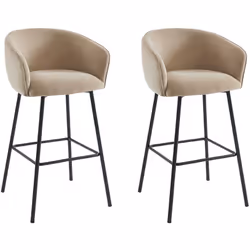 Gli eleganti sgabelli LAZONI ti offriranno un grande comfort grazie alla loro forma avvolgente e al discreto poggiapiedi in m ...